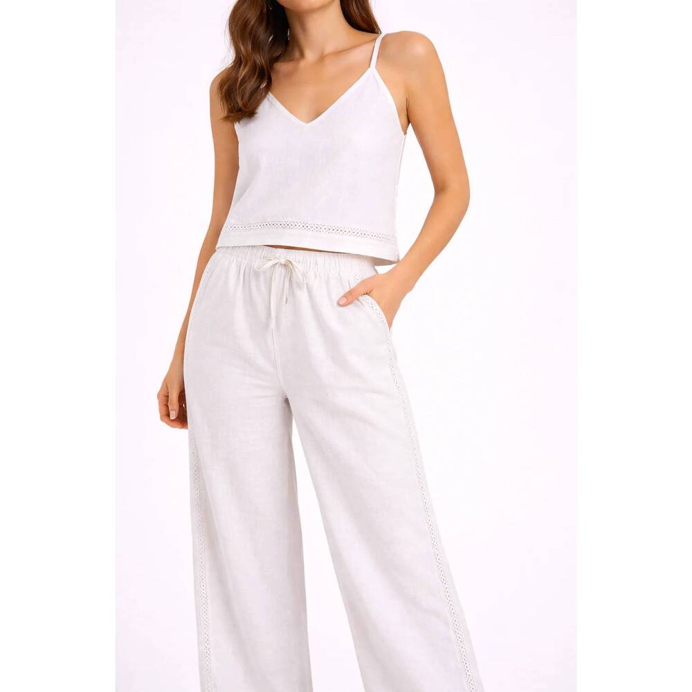 NEW SPLENDID stella linen tank in white